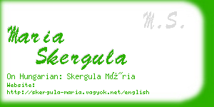 maria skergula business card